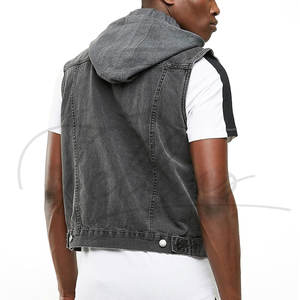 เสื้อแจ็คเก็ตยีนส์คุณภาพสูงแบบไม่มีแขน สไตล์วินเทจ สำหรับผู้ชาย รับทำโลโก้ตามสั่ง (OEM) - Product Image 2