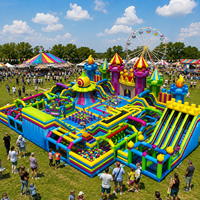 Parc d'attractions gonflable géant commercial, parcours d'obstacles, aire de jeux intérieure/extérieure personnalisée, OEM ODM, conception 3D gratuite