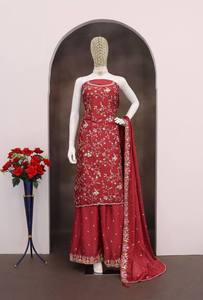 Nuevo Traje Salwar Kameez de Manga Larga con Semibordado para Otoño/Invierno, Estilo Indio-Pakistaní, Tela de Secado Rápido, Traje Casual Holgado de Dos Piezas - Product Image 4