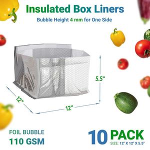 Confezione da 10 scatole di spedizione isolate in Foil 12X12X5.5 pollici fodere a tenuta stagna per materiale ammortizzante protettivo congelato - Product Image 2