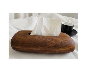 Boîte à mouchoirs en bois artisanale de luxe, écologique, de forme rectangulaire, surface polie, motif à pois, style luxueux - Product Image 2