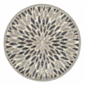 Nuevas Manteles Individuales de Cuentas de Vidrio Circulares Hechas a Mano para Decoración Festiva y de Acción de Gracias - Product Image 6