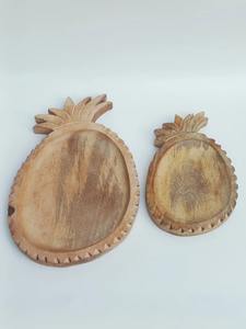 Plateau de service en bois d'ananas, artisanal et luxueux - Product Image 2