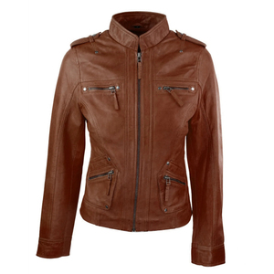 Breathable OEM Winter <b>Long</b> Sleeve Pure <b>Leather</b> <b>Jacket</b> Hot Sale Custom Logo Style and Color <b>Leather</b> <b>Jackets</b> for Women - Product Image 6
