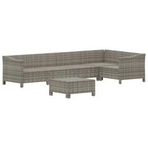 Conjunto de Muebles de Jardín Grandes en Ratán Sintético Gris con Acero con Recubrimiento en Polvo, Elegantes Muebles de Exterior - Product Image 4