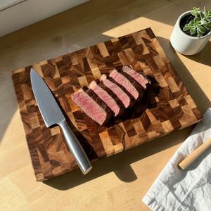 Tabla de cortar de nogal con veta de madera, bloque de carnicero hecho a mano, tabla de picar de madera gruesa, tabla de chef profesional, utensilio de cocina premium - Product Image 3
