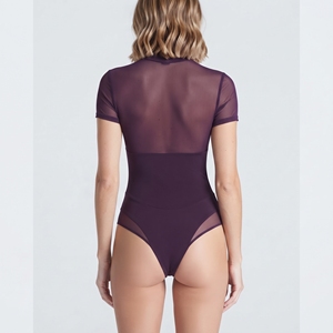 Sexy Transparent Bodysuit Women Sheer Stretch One Piece <b>Jumpsuits</b> Ladies Swimwear Summer Turtleneck Bodysuits - Product Image 2