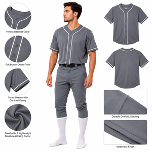 Maillot de sport confortable conçu avec un tissu doux pour les séances d'entraînement et les matchs de compétition, offrant une grande liberté de mouvement pour le baseball. - Product Image 6