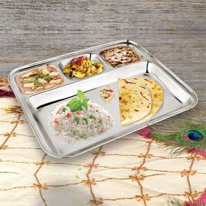 Plats et assiettes à compartiments en acier inoxydable - Product Image 1