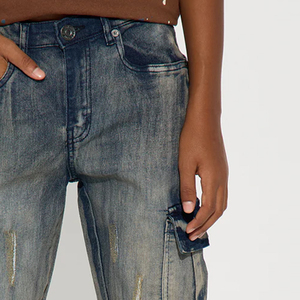 Pantalon en jean pour garçons, taille mi-haute, design élégant, couleur unie, finition lisse, idéal pour les commandes en gros - Collection 2026 - Product Image 3