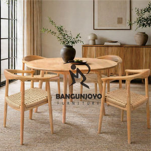 Modern Solid Teak Rectangle Slat Back <b>Bar</b> Chair Set with Eco-Friendly Design for Home <b>Bar</b> and Commercial Use - Product Image 1