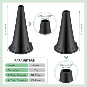 Spéculums d'otoscope universels jetables, couvre-otoscope en plastique, embouts de spéculums d'otoscope, spéculums auriculaires pour adultes et enfants - Product Image 2