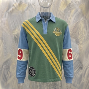 Maillot de baseball rayé à manches longues Snowgrace avec logo brodé, col rabattu, coupe classique, vêtements unisexes - Product Image 3