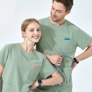 Blouse de laboratoire unisexe bleue pour hôpital, uniforme avec poches colorées, personnalisation du logo, détection d'aiguilles, marque personnalisée, OEM - Product Image 3