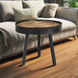Design moderne de luxe Taula Collection Table basse écologique faite à la main en bois de manguier pieds en fer meubles de maison de salon anciens - Product Image 2