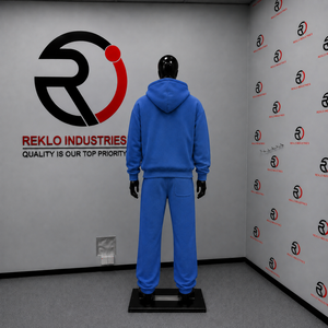 Conjunto Deportivo Personalizado Azul Cielo para Hombre, Sudadera con Cierre y Pantalones Jogger, Venta al Por Mayor de Ropa Deportiva Informal de Felpa - Product Image 4