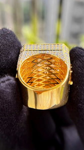 Luxury <b>Initial</b> Letter <b>Ring</b> 925 Silver Iced Out Square Signet <b>Ring</b> Cubic Zirconia Hip Hop Statement Jewelry Gift for Men Women - Product Image 6