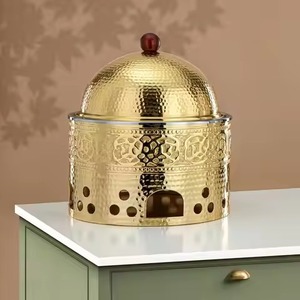 Modern Luxury Wooden Casserole Stainless Steel Cover Insulated Eco-Friendly Dishwasher Safe <b>Food</b> <b>Warmer</b> <b>Container</b> Geometric - Product Image 1