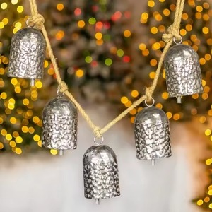 Rustic Christmas Bell Ornament Metal Craft for <b>Winter</b> Celebration <b>Decor</b> - Product Image 2