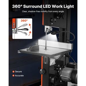 Sierra de cinta de banco de 2 velocidades y 10 pulgadas con motor de 373W y 1/2 HP, altura máxima de corte de 6 pulgadas, mesa de hierro fundido de 13.2 x 13.4 para máquinas de aserrado de madera - Product Image 5