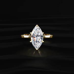 Anillo de Compromiso con Diamante Cultivado en Laboratorio de 1.01Ct, Corte Marquise, Color D-E, Claridad VVS-VS, Certificado IGI, Engaste de Puntas Tipo Tulipán, Elegante y Moderno con Diseño Floral para Mujer - Product Image 1