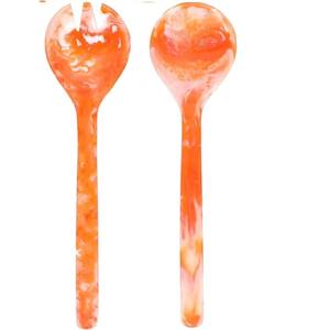 Ensemble de cuillères en résine faites à la main – Ensemble de cuillères écologiques pour salade et service pour mariage - Product Image 1