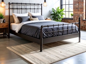 Metal <b>Bed</b> <b>Frames</b> Stainless Steel Customized Color Fire Safety Furniture Durability Industrial Design Style OEM & ODM - Product Image 3