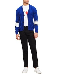 Cardigan bleu pour homme, col en V, haute qualité, manches longues, couleur unie, idéal pour les écoles et les universités, avec logos personnalisés - Product Image 5