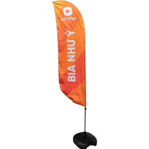 Drapeau publicitaire extérieur personnalisé en polyester imprimé numériquement avec mât en aluminium (simple/double face) - Product Image 4