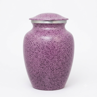 Urne funéraire en laiton moucheté violet avec accent argenté, pot commémoratif à motif moucheté, urnes funéraires pour cendres en gros