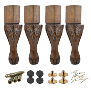 Pieds de canapé classiques en bois sculpté, pieds de canapé modernes en bois massif pour la mise à niveau et le remplacement de meubles - Product Image 3