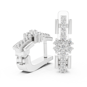 Bijoux de jour de jumeaux ZIRCONE CUBIQUE 925 ARGENT Boucles d'oreilles en or sterling de luxe en diamant - Product Image 5