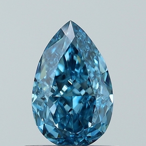 Diamant de laboratoire CVD de 0,88 ct, taille poire, bleu vif fantaisie, pureté VS1, non monté - Product Image 1