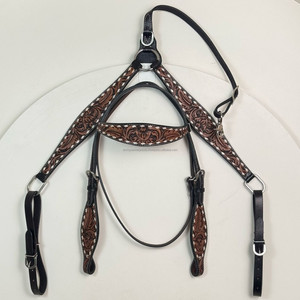 Ensemble de clous Western Horse en cuir usiné à la main Headstall et collier de poitrine fabriqués à la main avec un design personnalisé pour Rodeo Trail & Show - Product Image 5