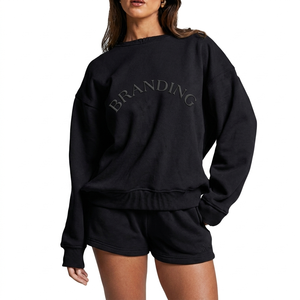 Servicio OEM, Sudaderas con Capucha y Cuello Redondo de Felpa Francesa, Sudaderas de Alta Calidad de Algodón, Sudadera Extra Grande para Mujer - Product Image 1