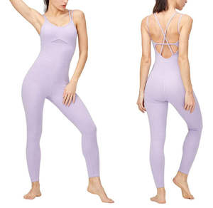 Jumpsuits With Hot Sale Yoga Jumpsuits Custom Women <b>Shape</b> <b>Bodysuit</b> Plus Size Lady Jumpsuit Jogging And Ruining Wear Cotton - Product Image 1