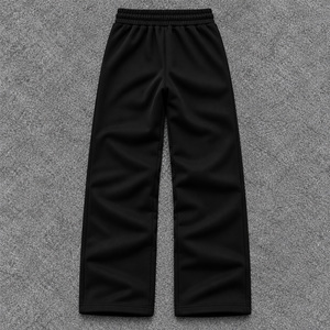 <span class=keywords><strong>Pantaloni</strong></span> Sportivi <span class=keywords><strong>Neri</strong></span> da <span class=keywords><strong>Donna</strong></span> OEM a Gamba Larga, Vestibilità Comoda, Lunghezza Intera, Casual con Coulisse - Product Image 3