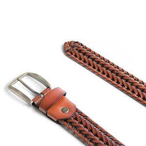 Cinturón de Cuero Trenzado de Alta Calidad, Diseño Personalizado Informal para Exteriores, Hebilla Cómoda, Cinturones de Cuero Genuino para Hombre - Product Image 5