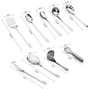 ชุดเครื่องครัวสแตนเลสขนาดกลางพร้อมอุปกรณ์ทอดอาหารเครื่องมือโลหะ - Product Image 4