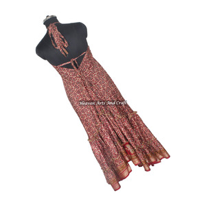 Vêtements hippie bohèmes pour femmes, robes d'été, mode vintage, robe en soie sari pour femmes, robe de soirée élégante pour femmes - Product Image 6