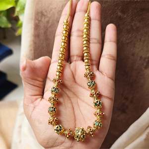 18K Gold Plated Brass Long Link Chain with Cubic Zirconia and Imitation Pearl for Wedding - Product Image 1
