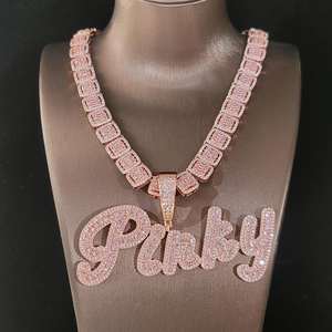 Collar con Colgante de Letra Personalizada VVS Moissanite, Collar con Nombre Escarchado, Joyería Hip Hop Brillante, Cadena Chapada en Oro y Plata, GRA - Product Image 3