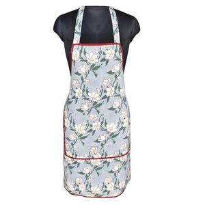 Best Selling Bib <b>Apron</b> With Blue Floral Pattern Machine Washable <b>Cooking</b> <b>Apron</b> Daily Use Classic Style 1-4 Pockets - Product Image 1