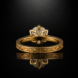 Anillo de Compromiso Solitario con Diamante Clásico de Corte Brillante Redondo de 3.00 Quilates en Oro Amarillo de 14K con Certificado IGI para Mujer - Product Image 6