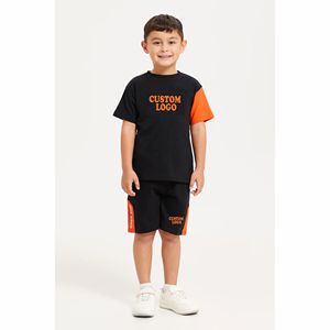 Conjunto de Ropa Infantil de Diseño Personalizado OEM ODM 100% Algodón para Niños y Niñas, Conjunto de 2 Piezas, Camiseta y Pantalones Cortos, Ropa Casual para Niños - Product Image 1