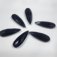 Haute qualité naturel noir Onyx pierres précieuses en vrac forme de larme Quartz taille personnalisée force constructeur intérieur auto-rehausseur