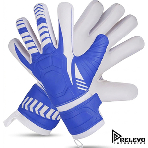Guantes de Portero de Látex Blanco Antideslizantes de Alta Calidad, Guantes de Portero de Fútbol con Protección Acolchada Gruesa, Color Azul Rey, Personalizados para Equipos - Product Image 1