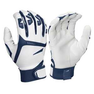 Full Finger Baseball Gloves Leather Black <b>White</b> Non-Slip Hook Loop Closure Adults Right Handed Pitcher Batting All Seasons - Product Image 5