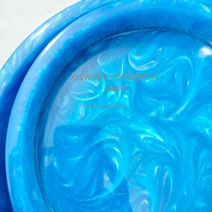 Bandeja de resina epoxi azul real de alta calidad, bandeja de servicio elegante ecológica para la decoración de la sala de estar del hogar y regalos de inauguración de la casa - Product Image 4