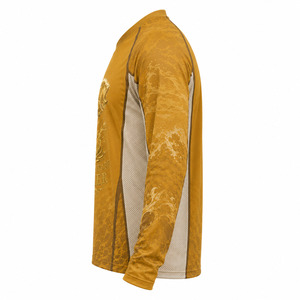 Custom <b>Gold</b> Foil Men’s Fishing Jersey Long Sleeve UV Protection Performance Fishing Shirt Moisture Wicking Polyester <b>Mesh</b> Angler - Product Image 4